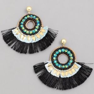 Peacock Fringe Earrings